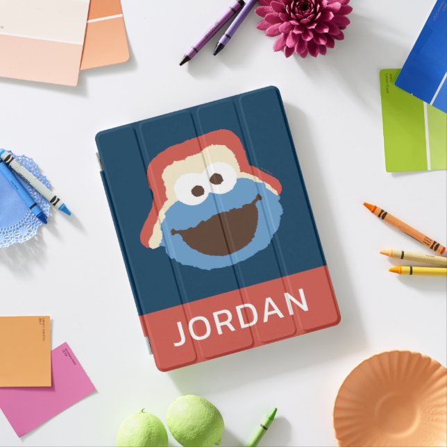 Cookie Monster Woodland Face | Add Your Name iPad Smart Cover (In Situ)