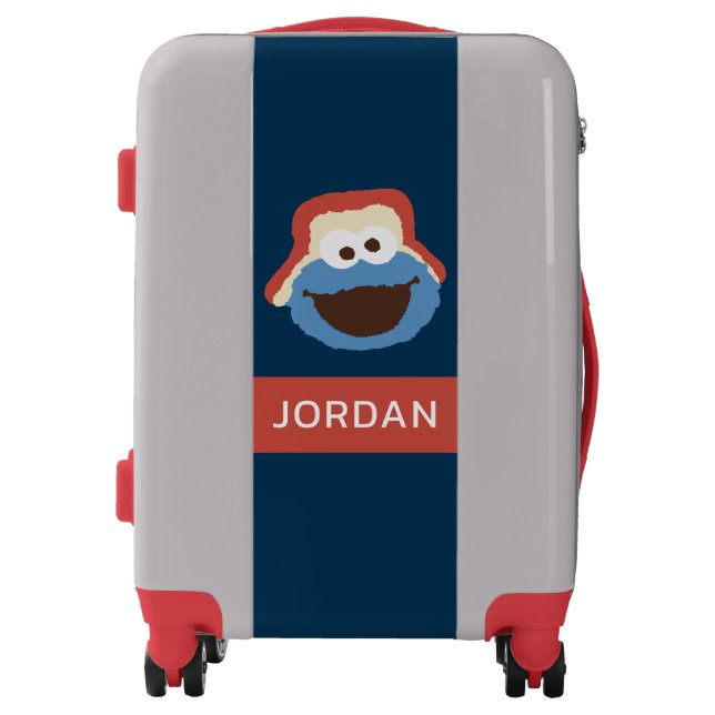 Cookie Monster Woodland Face | Add Your Name Luggage (Front)