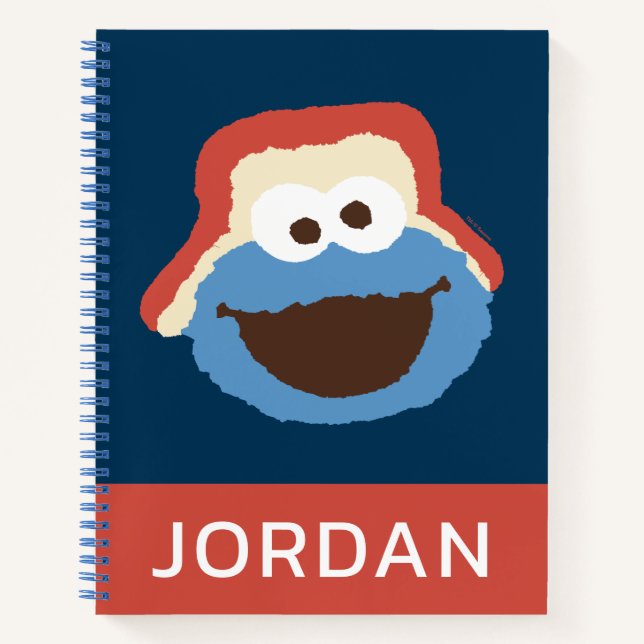Cookie Monster Woodland Face | Add Your Name Notebook (Front)