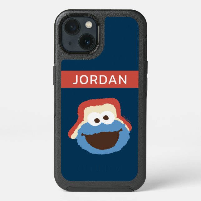 Cookie Monster Woodland Face | Add Your Name Otterbox iPhone Case (Back)