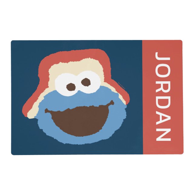 Cookie Monster Woodland Face | Add Your Name Placemat (Front)