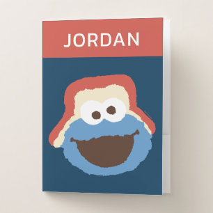 Cookie Monster Woodland Face Add Your Name Pocket Folder