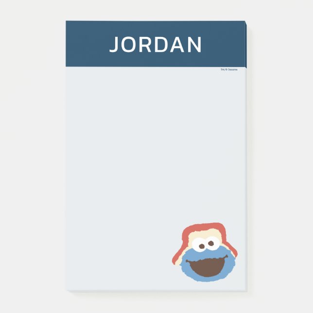 Cookie Monster Woodland Face | Add Your Name Post-it Notes (Front)