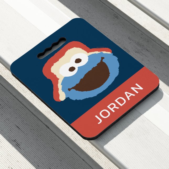 Cookie Monster Woodland Face | Add Your Name Seat Cushion (In Situ)