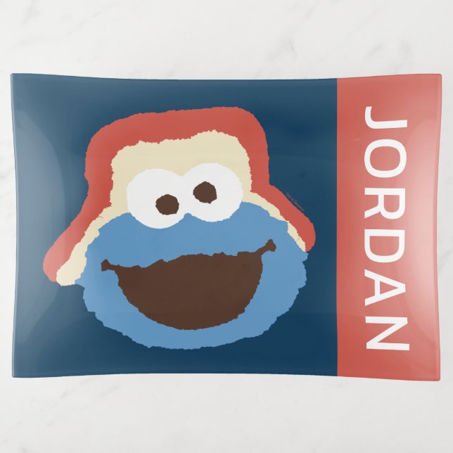 Cookie Monster Woodland Face | Add Your Name Trinket Tray (Front)