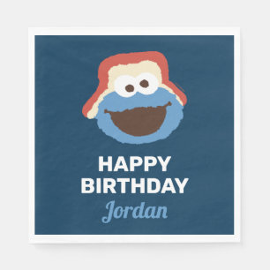 Cookie Monster Woodland Face Birthday Napkins