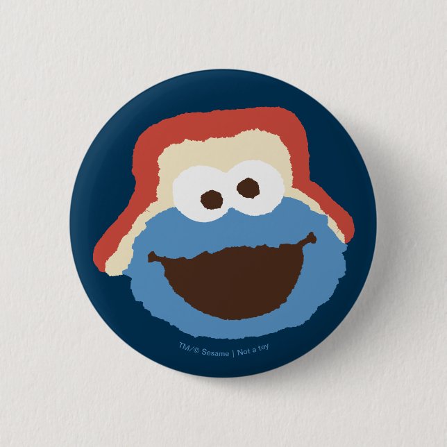 Cookie Monster Woodland Face Button (Front)