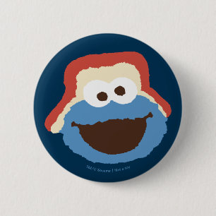 Cookie Monster Woodland Face Button