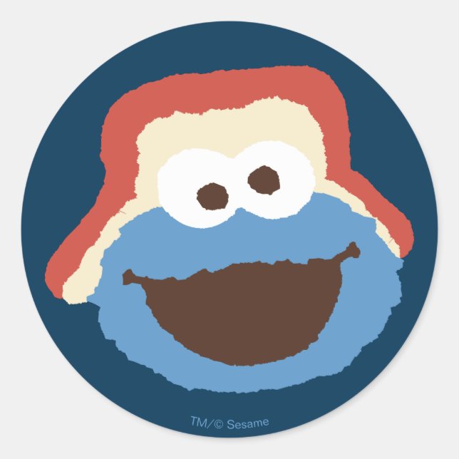 Cookie Monster Woodland Face Classic Round Sticker (Front)