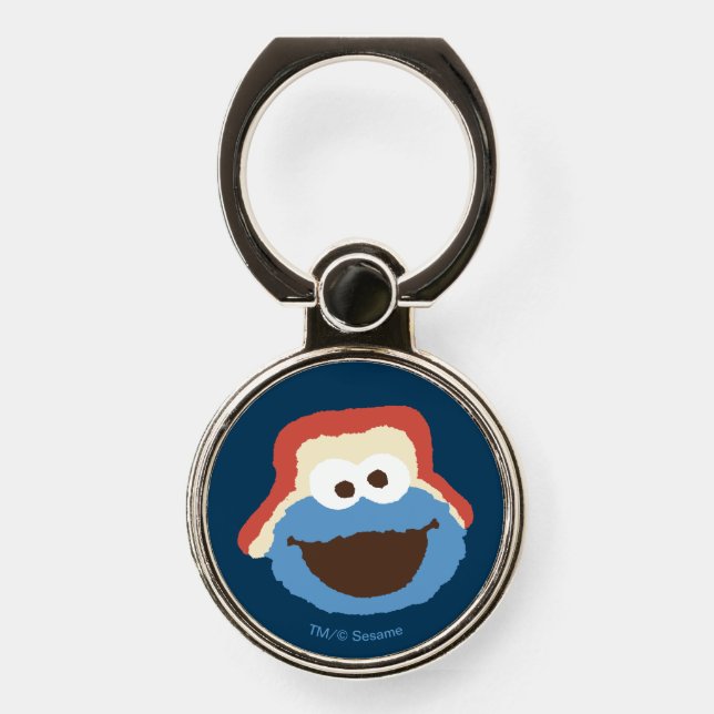 Cookie Monster Woodland Face Phone Ring Stand (Front)
