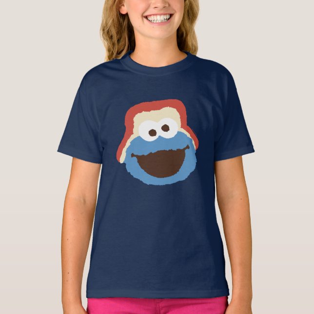 Cookie Monster Woodland Face T-Shirt (Front)