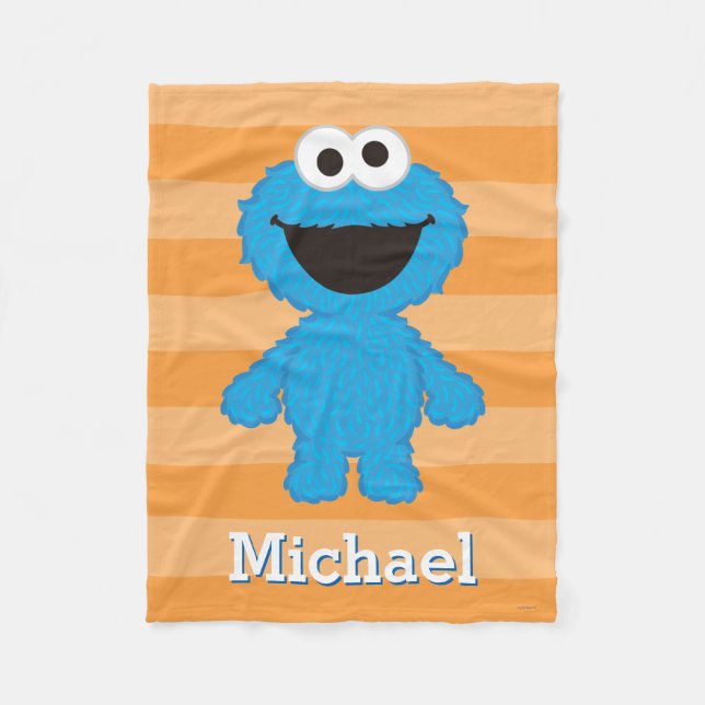 Cookie Monster Wool Style | Add Your Name Fleece Blanket (Front)