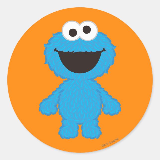Cookie Monster Wool Style Classic Round Sticker (Front)