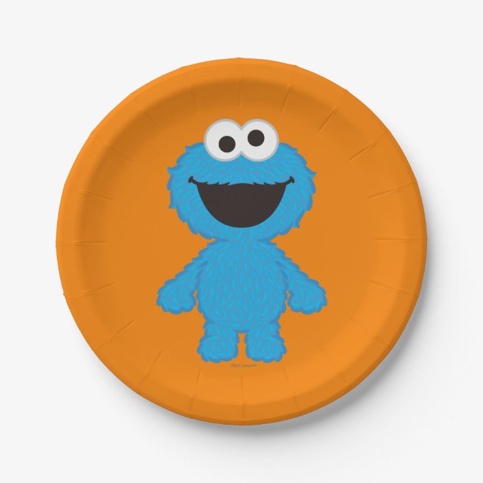 Cookie Monster Wool Style Paper Plate | Zazzle.com