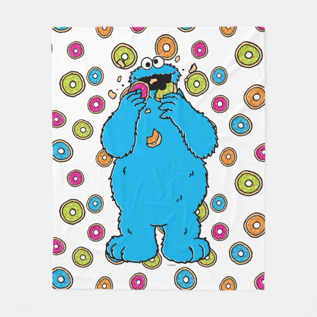 Cookie MonsterDonut Destroyer Fleece Blanket (Front)