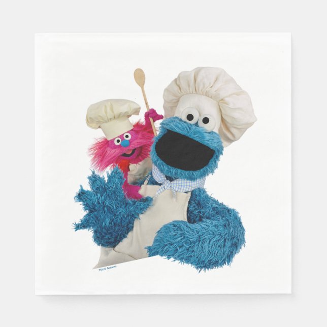Cookie Monster's Foodie Truck Friends Napkins (Front)
