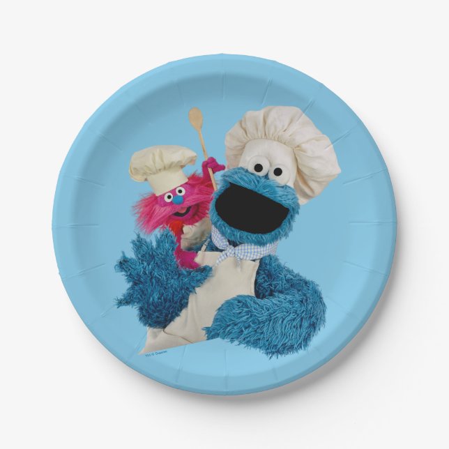 Cookie Monster's Foodie Truck Friends Paper Plates (Front)
