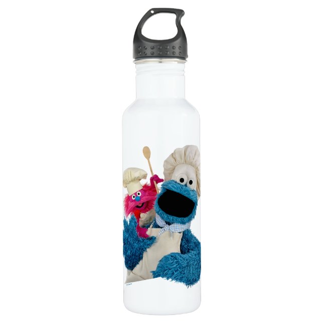 Cookie Monster's Foodie Truck Friends Stainless Steel Water Bottle (Front)