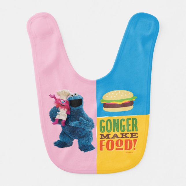 Cookie Monster's Foodie Truck | Gonger Make Food Baby Bib (Front)