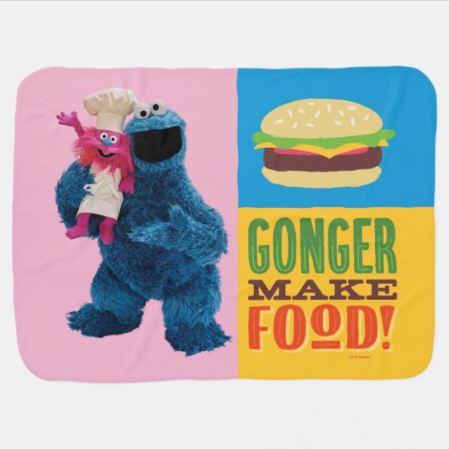 Cookie Monster's Foodie Truck | Gonger Make Food Baby Blanket (Horizontal)