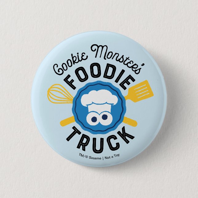 Cookie Monster's Foodie Truck Logo Button (Front)