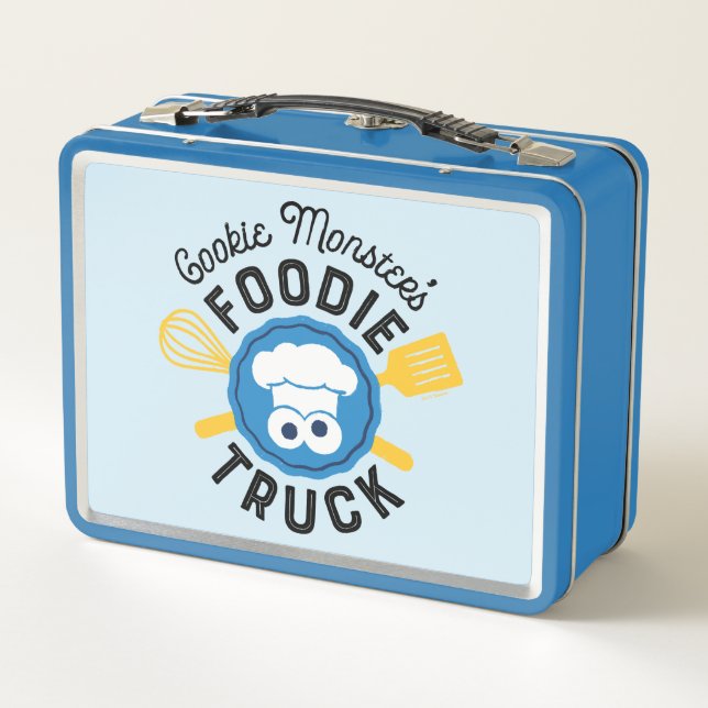 Cookie Monster's Foodie Truck Logo Metal Lunch Box (Back)