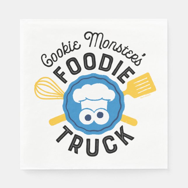 Cookie Monster's Foodie Truck Logo Napkins (Front)