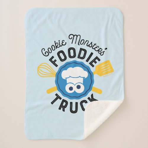 Cookie Monsters Foodie Truck Logo Sherpa Blanket