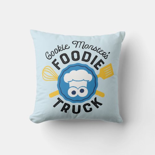 Cookie Monsters Foodie Truck Logo Throw Pillow