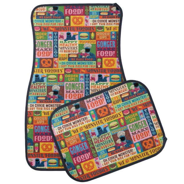 Cookie Monster's Foodie Truck Pattern Car Floor Mat (Set)
