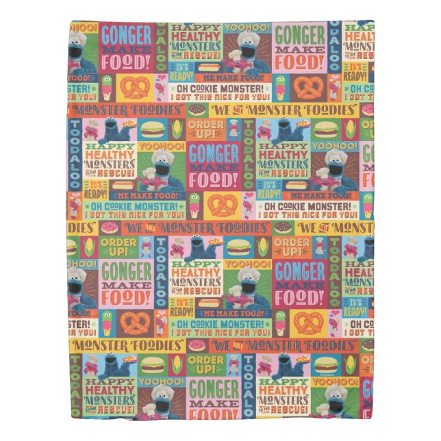 Cookie Monster's Foodie Truck Pattern Duvet Cover (Front)
