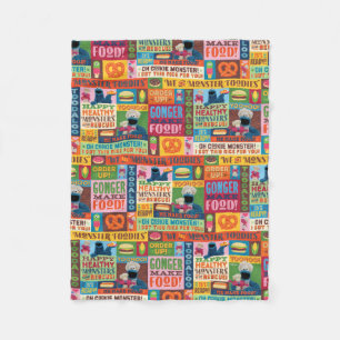 Cookie Monster's Foodie Truck Pattern Fleece Blanket
