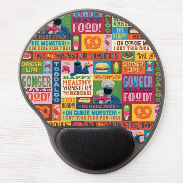 Cookie Monster's Foodie Truck Pattern Gel Mouse Pad (Front)