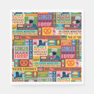 Cookie Monster's Foodie Truck Pattern Napkins