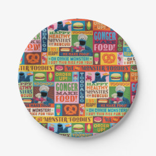 Cookie Monster's Foodie Truck Pattern Paper Plates