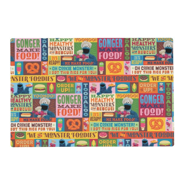 Cookie Monster's Foodie Truck Pattern Placemat (Front)