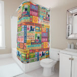 Cookie Monster's Foodie Truck Pattern Shower Curtain