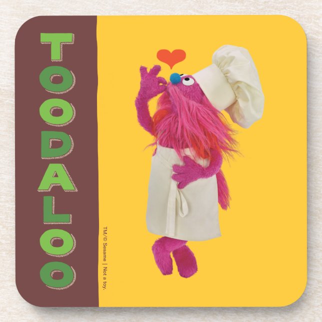Cookie Monster's Foodie Truck | Toodaloo Beverage Coaster (Front)