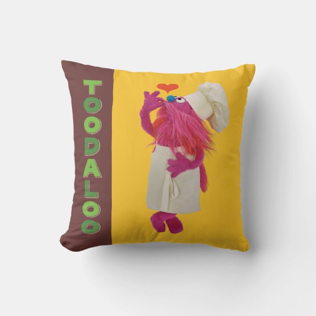 Cookie Monster's Foodie Truck | Toodaloo Throw Pillow (Front)