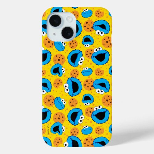 Cookie Monter and Cookies Pattern iPhone 15 Case