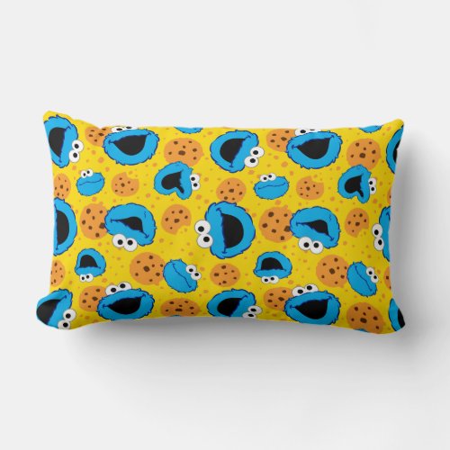 Cookie Monter and Cookies Pattern Lumbar Pillow