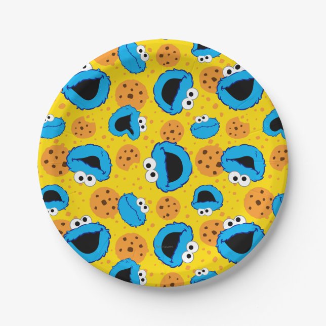 Cookie Monter and Cookies Pattern Paper Plates (Front)
