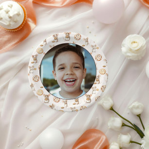 Cookie & Mouse Kids Birthday Photo Paper Plate