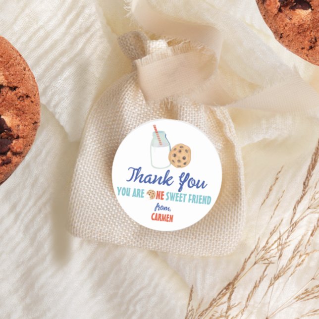 Cookie One Sweet First Birthday Classic Round Sticker (Creator Uploaded)