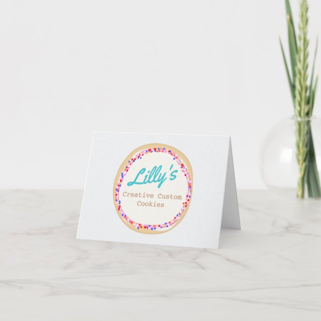 Cookie or Cupcake Decorator Letterpress Thank You Card (Front)