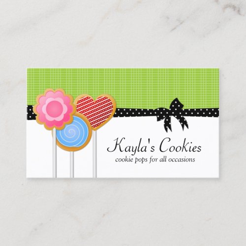 Cookie Pops Green  Business Cards