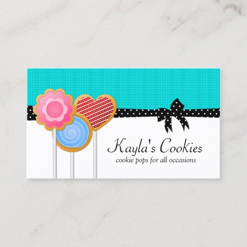 Cookie Pops Turquoise Business Cards