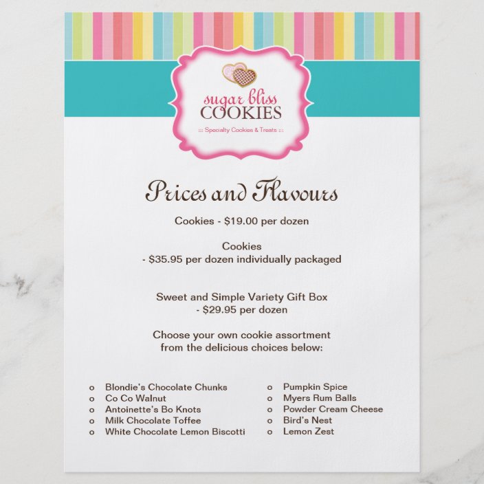 cookie-price-list-flyer-zazzle