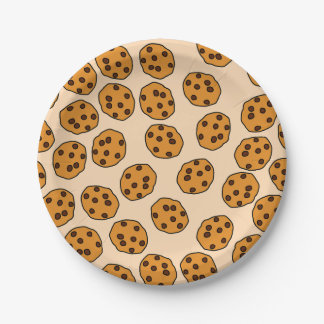 cookie print on cream paper plates
