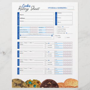 Cookie Rating Sheet - Blue